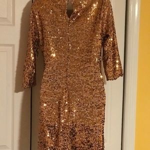 Gold sequins party dress